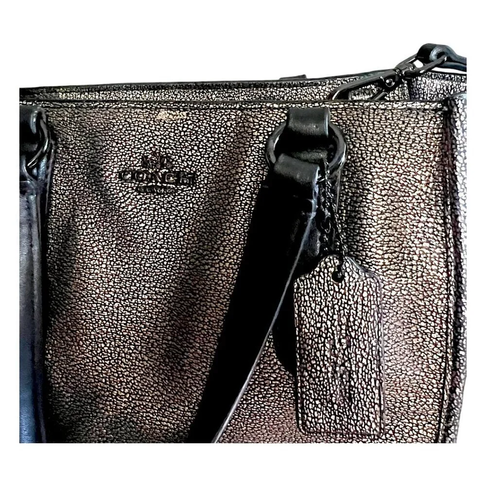 Coach Vintage Mini Crosby Metallic Pebbled Leather Purse Handbag Crossbody Strap